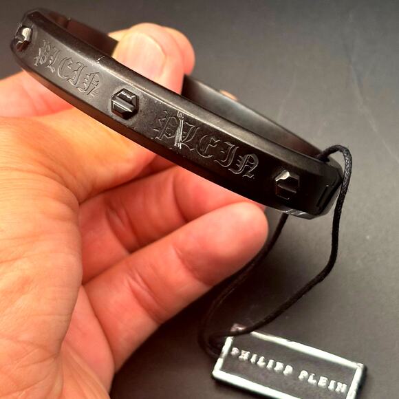 Philipp Plein PJ7AA17BL Mens Black Stainless Steel Hexagon Bracelet NIBWT - Picture 12 of 17